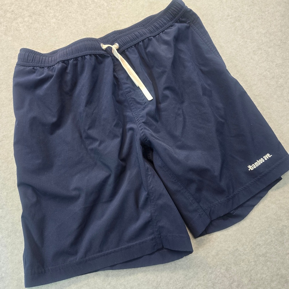 Bamboo Ave Mens Boundless Shorts Navy Blue XL Recycled Coconut Lined Athletic